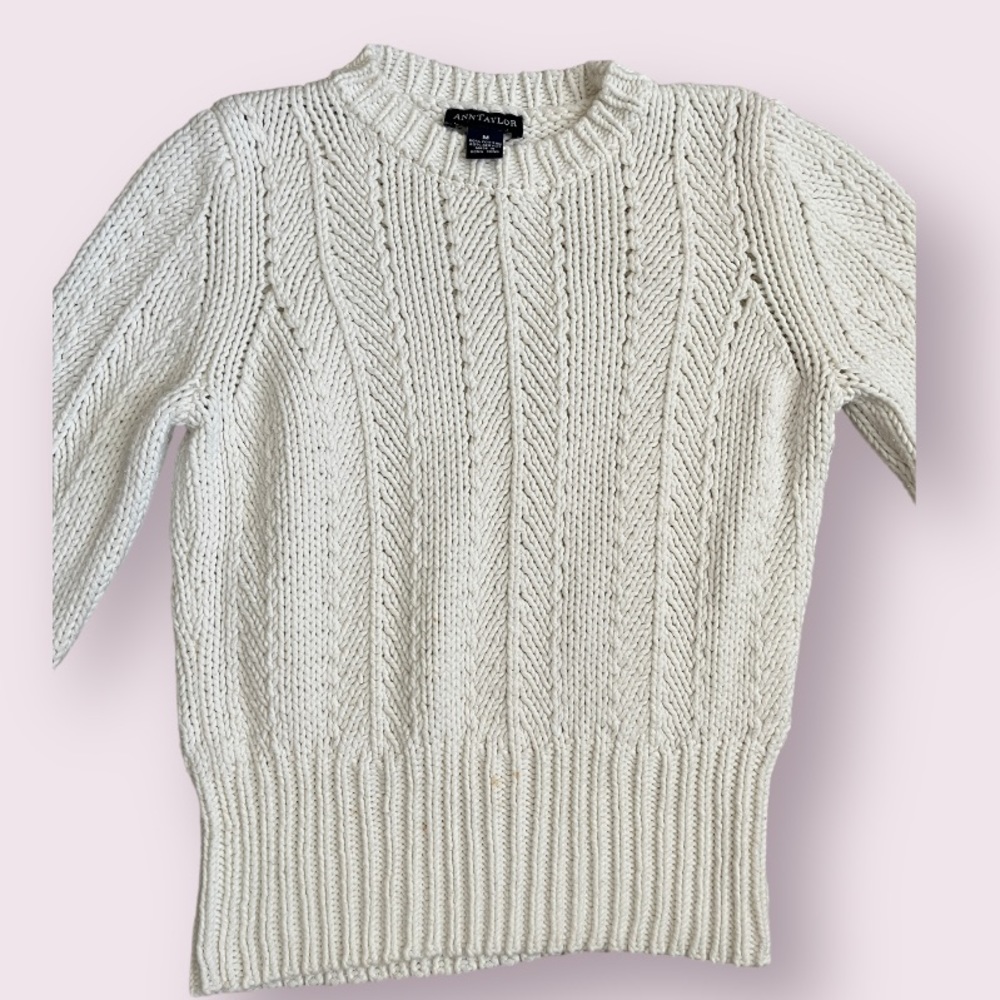 Ann Taylor white‎ chunky sweater size medium